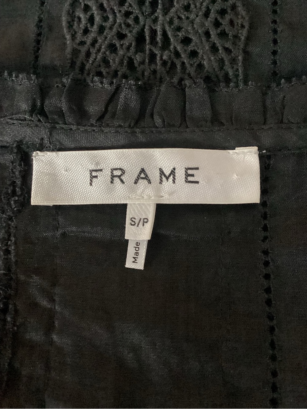 Frame Black Lace-Front Button Ramie Cami - Picture 5 of 10